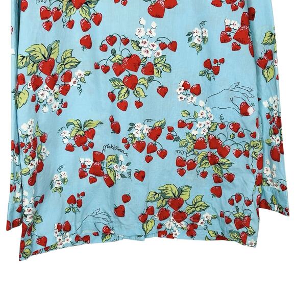 Nick & Nora Strawberry Pajama Top Womens Large Sleepwear‎ Summer Retro Country - Picture 8 of 13